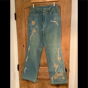Embroidered and Beaded jeans